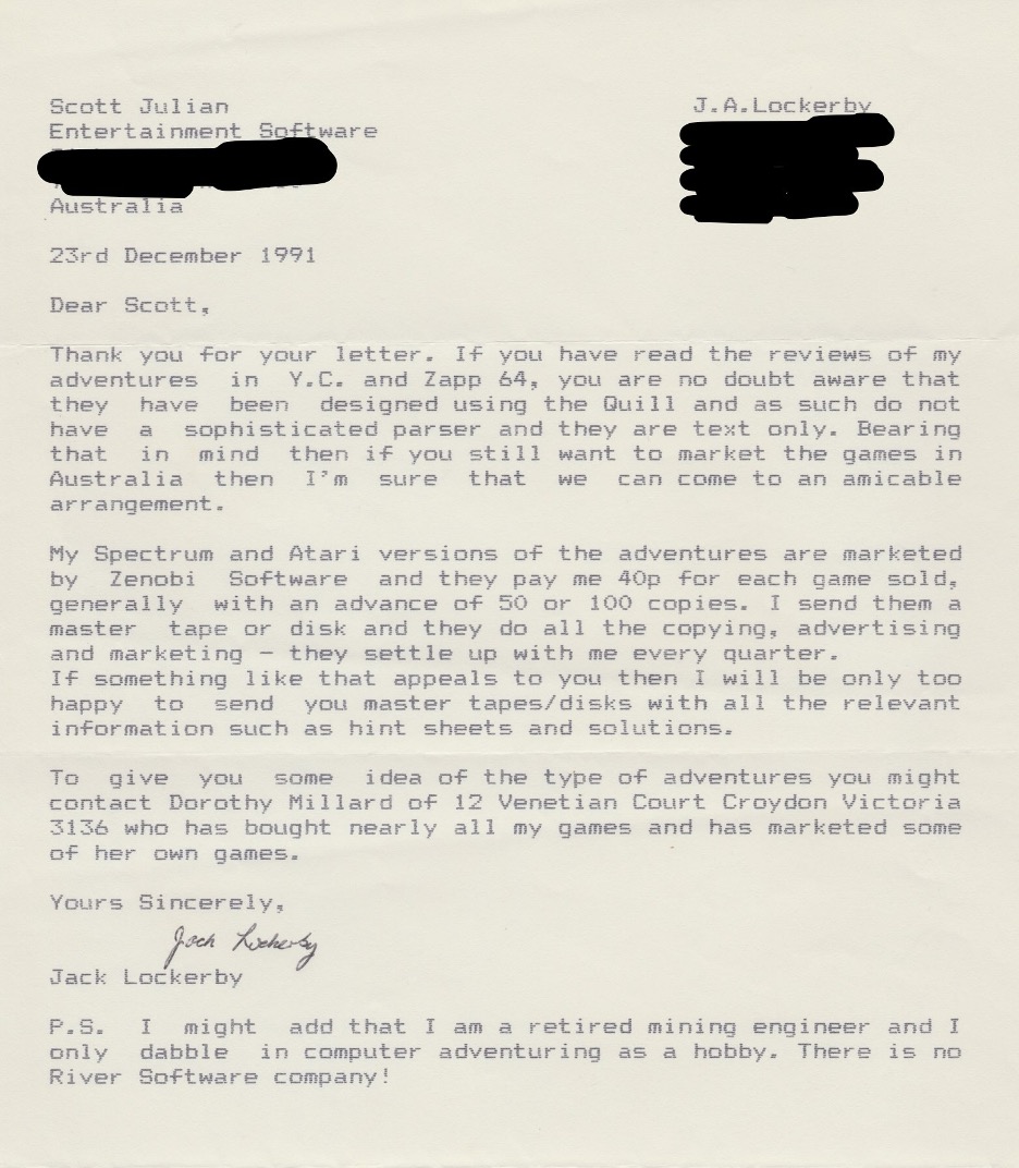 River Software Deal Letter